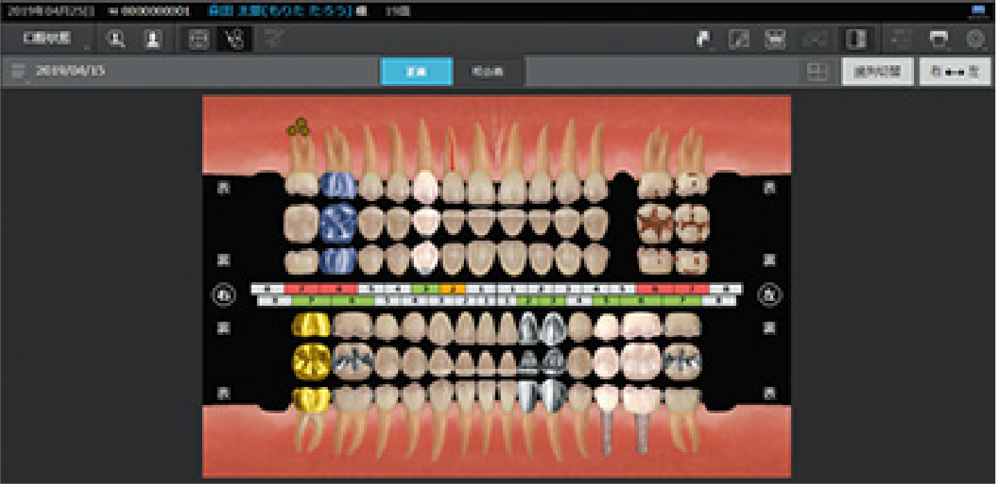 歯科院内データ統合管理ソフト画面1